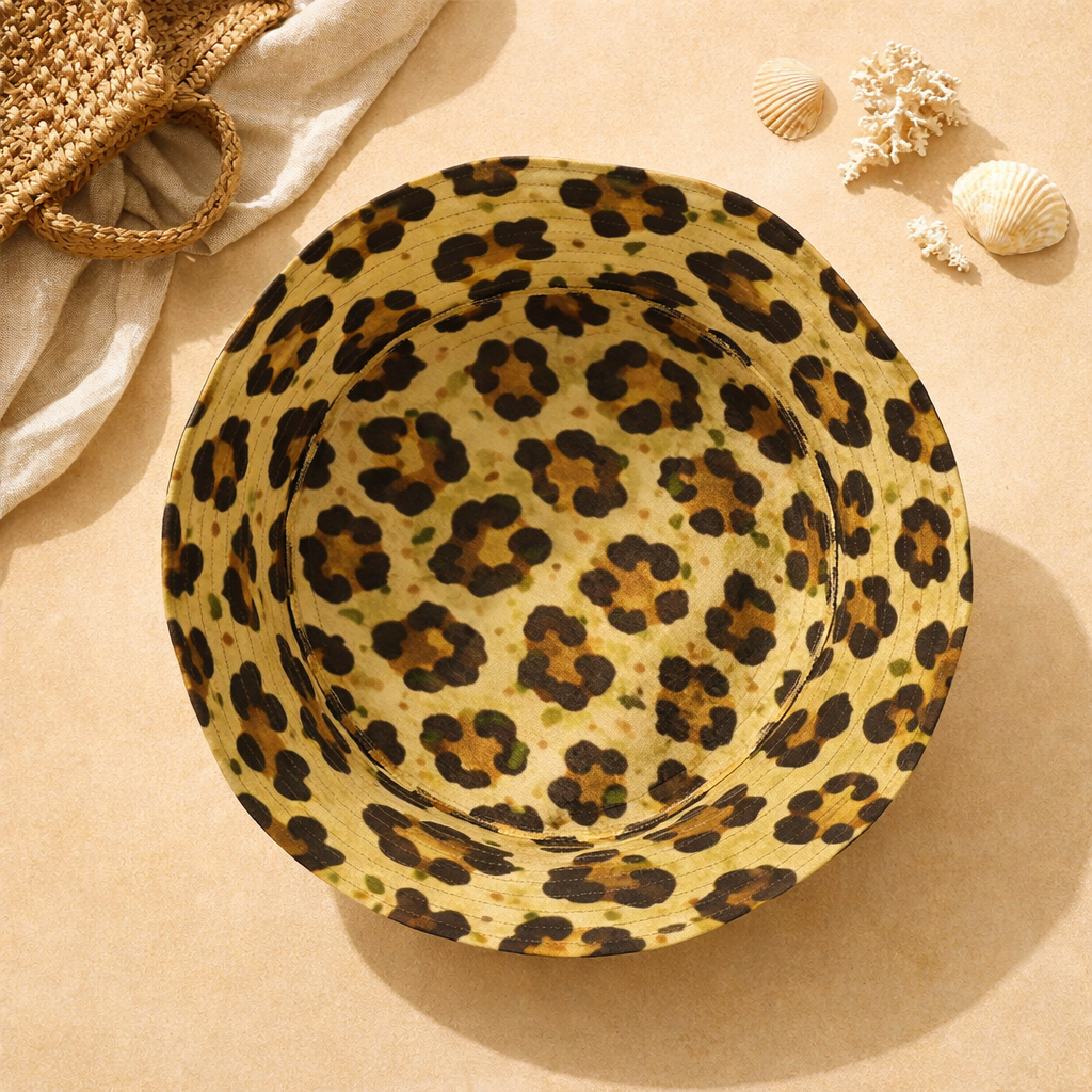 leopard camo reversible bucket hat