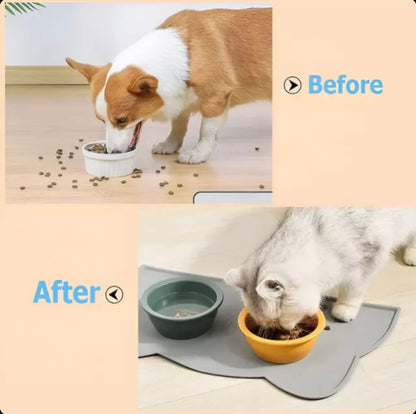 Silicone Pet Feeding Bowl Mat – Waterproof, Non-Slip & Easy to Clean (Dogs & Cats)