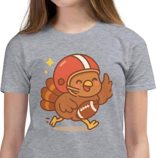 Cute Thanksgiving Shirt Kids Toddler, Football Turkey Tee Boys Girls, Turkey Day Football Shirt, Adorable Sports Turkey Gift Fall Outfit