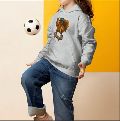 Skateboard Turkey Hoodie: Funny Thanksgiving Youth Sweatshirt