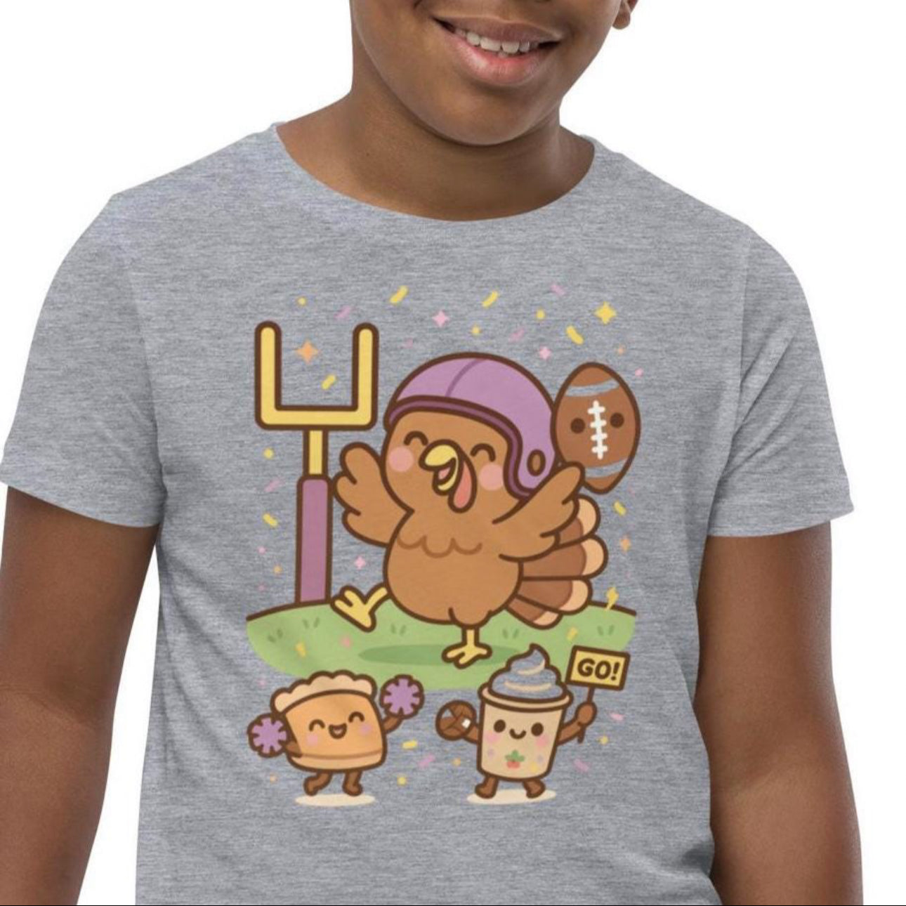 Kids Thanksgiving Shirt, Grateful Turkey Tee, Fall Gift