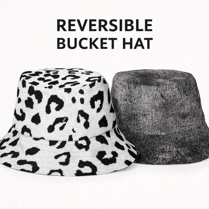 Reversible Charcoal Leopard Bucket Hat