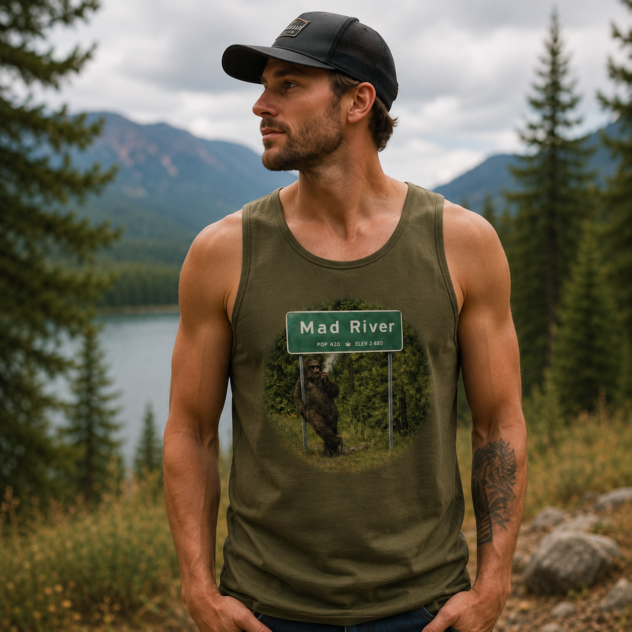 Mad River 420 Bigfoot Premium Tank Top | Humboldt County Inspired Graphic Tank