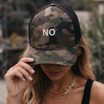 no camo trucker hat