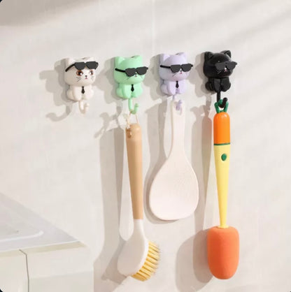 Adorable Cartoon Cat Wall Hook – Waterproof, Damage-Free Hanging