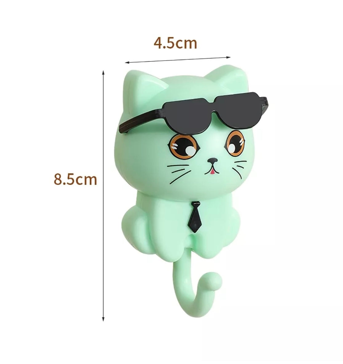 Adorable Cartoon Cat Wall Hook – Waterproof, Damage-Free Hanging