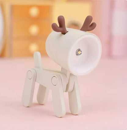 Kawaii Pet Night Light – Dog & Deer Desk Lamp