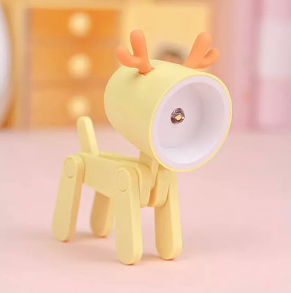 Kawaii Pet Night Light – Dog & Deer Desk Lamp
