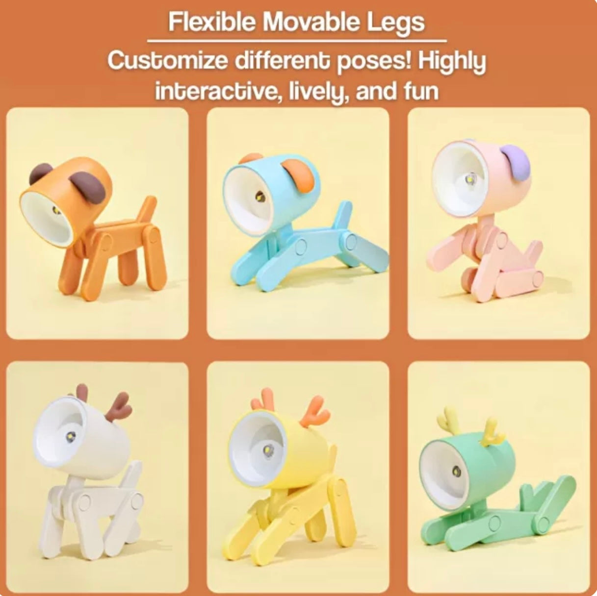 Kawaii Pet Night Light – Dog & Deer Desk Lamp