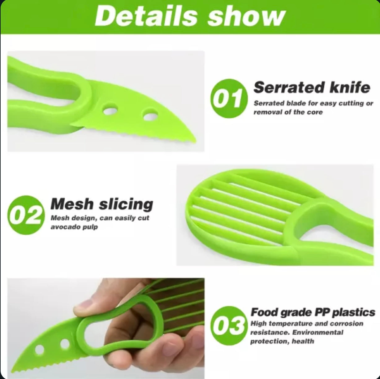 3-in-1 Avocado Slicer Tool 