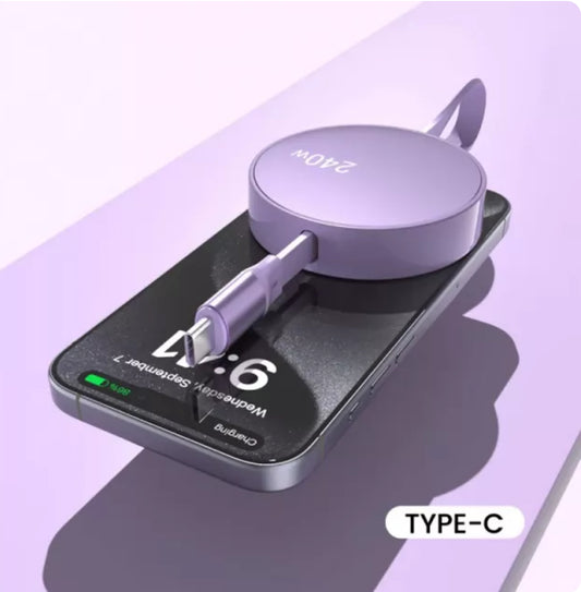 Retractable USB Type-C Cable – 240W Fast Charging for All Devices