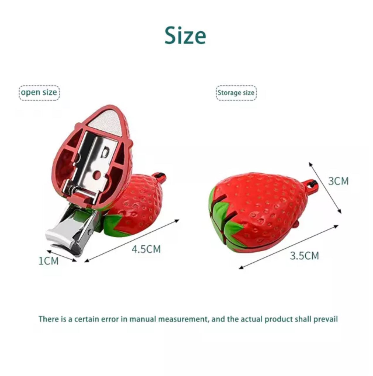 Strawberry Foldable Nail Clipper Keychain – Compact & Portable