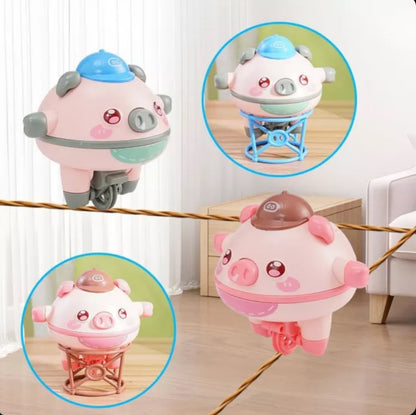 Tumbler Pig Unicycle Toy – Electric Balancing Pig on a Wire