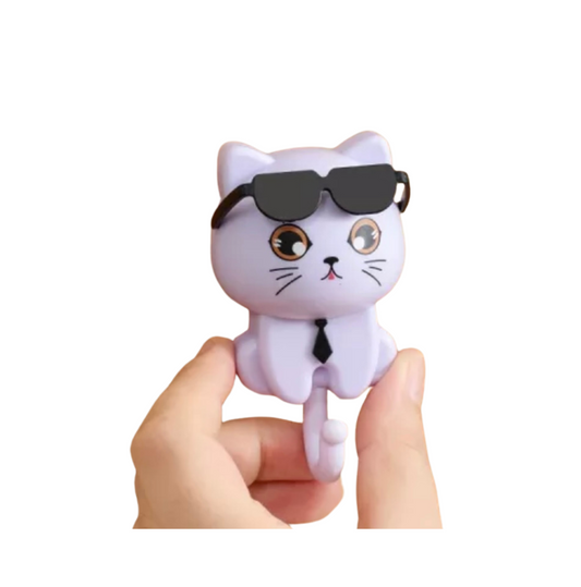 Adorable Cartoon Cat Wall Hook – Waterproof, Damage-Free Hanging