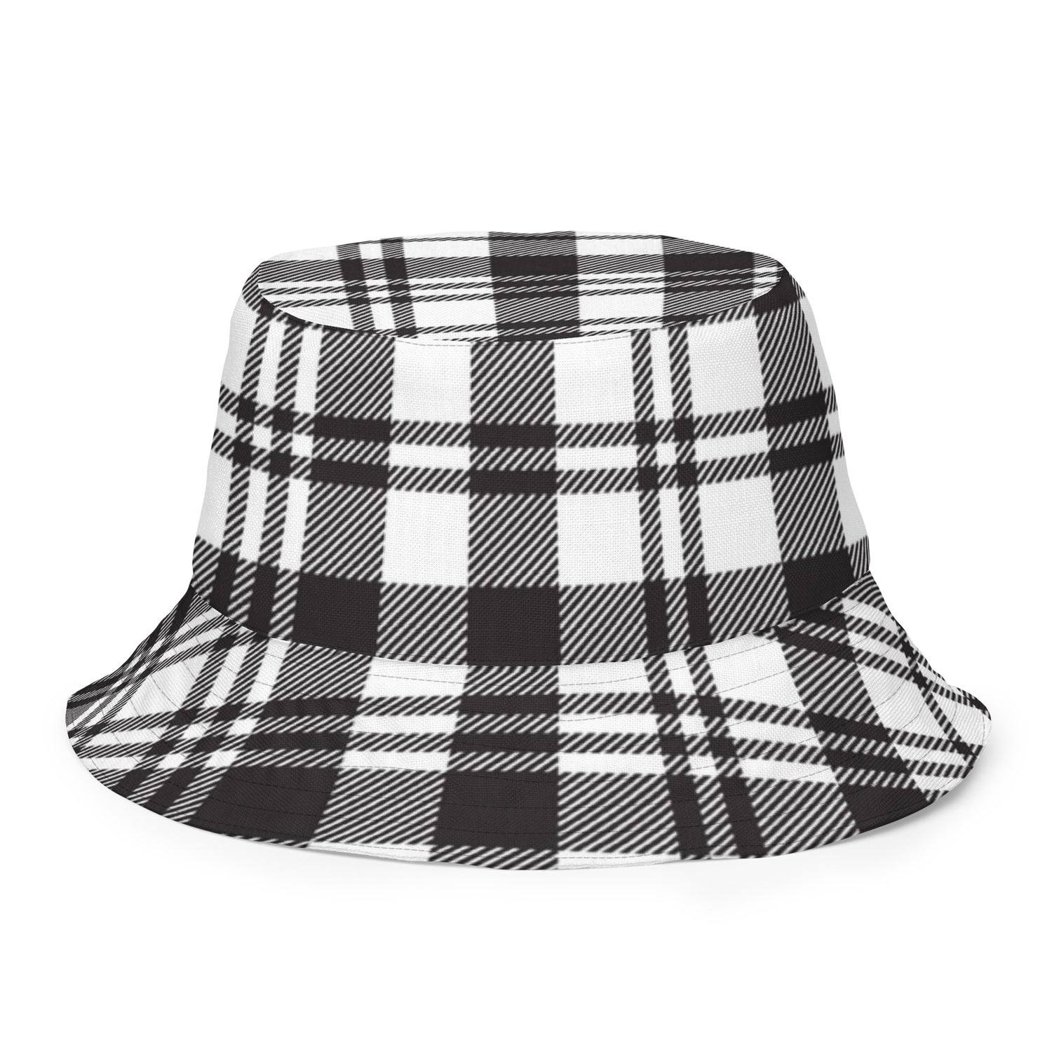 reversible plaid leopard bucket hat