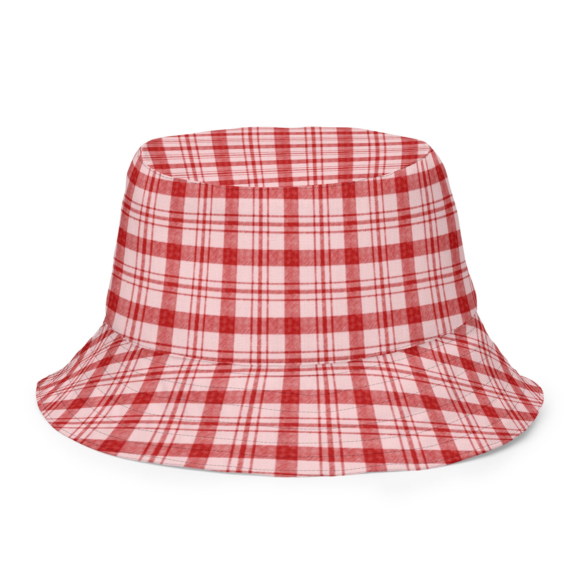 Reversible Cherry Bow Red Gingham Bucket Hat
