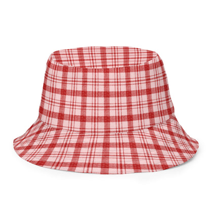 Reversible Cherry Bow Red Gingham Bucket Hat