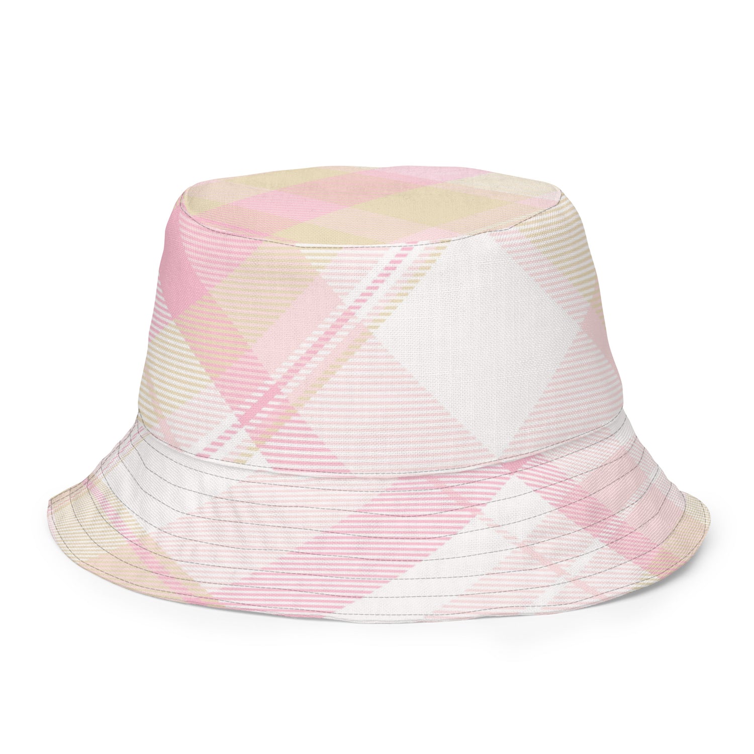 Reversible Daisy Pastel Plaid Bucket Hat