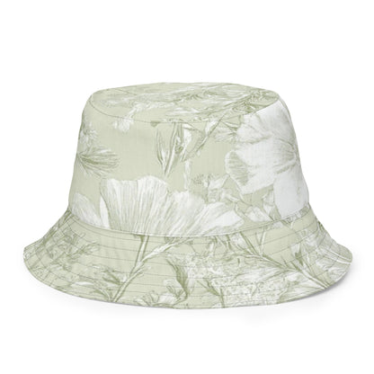Sage Green Floral Reversible Bucket Hat
