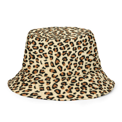 Reversible Leopard Black Bucket Hat