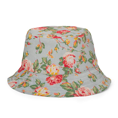 Reversible Pastel Plaid Floral Bucket Hat