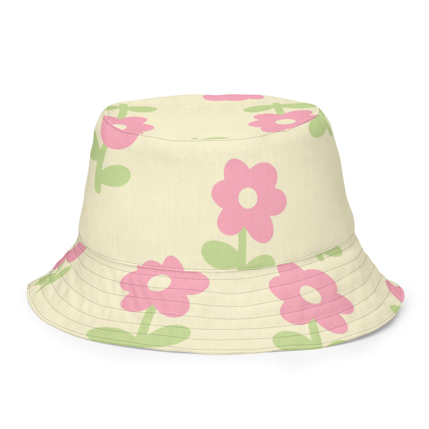 Reversible Daisy Pastel Plaid Bucket Hat