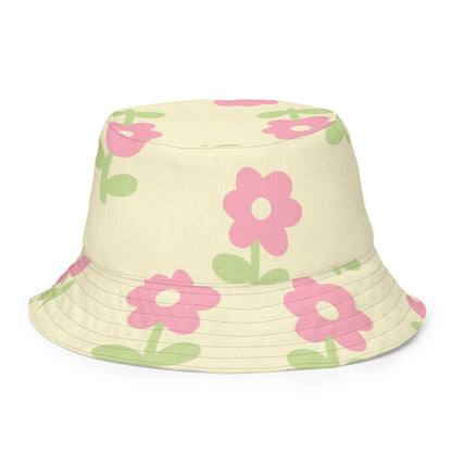 Reversible Daisy Pastel Plaid Bucket Hat