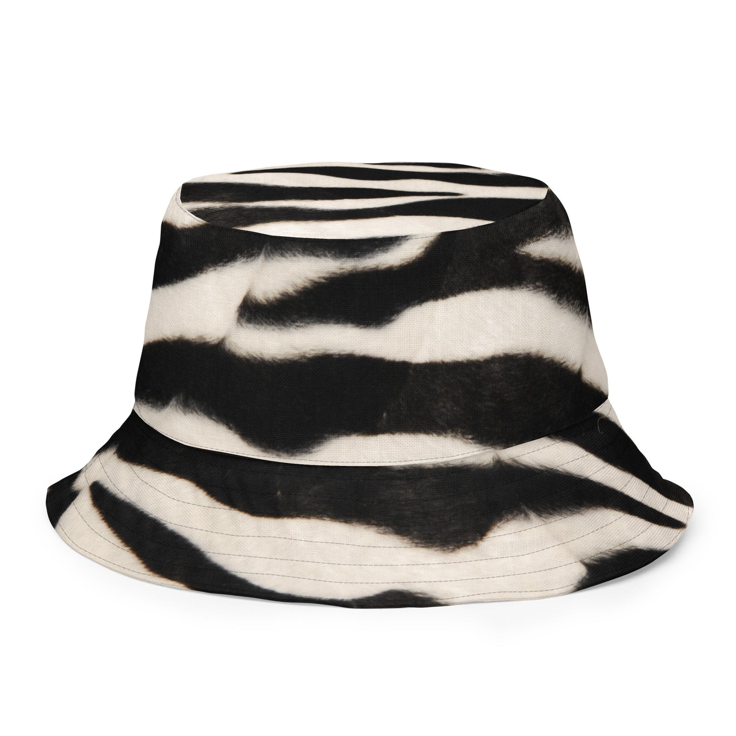 Reversible Zebra Print Burgundy Bucket Hat