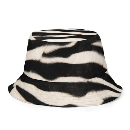 Reversible Zebra Print Burgundy Bucket Hat