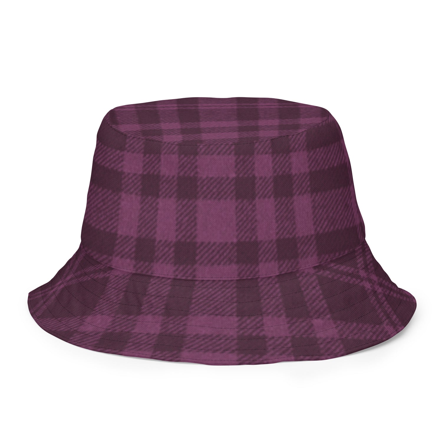  Reversible Plum Plaid Bucket Hat