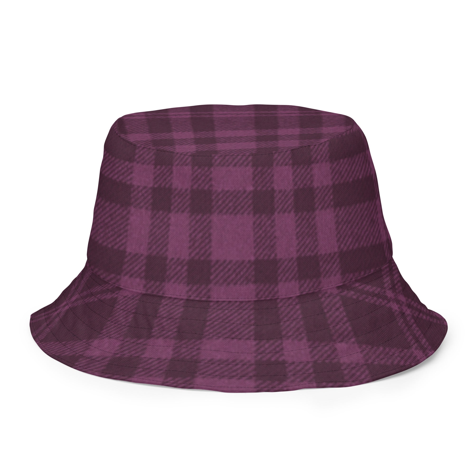  Reversible Plum Plaid Bucket Hat