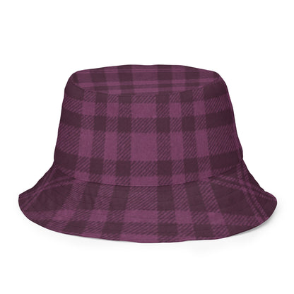  Reversible Plum Plaid Bucket Hat