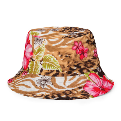 Reversible Leopard Floral Bucket Hat