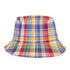 Reversible Colorful Plaid Blue Bucket Hat