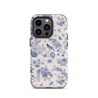 Elegant Blue Toile iPhone Case