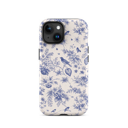 Elegant Blue Toile iPhone Case