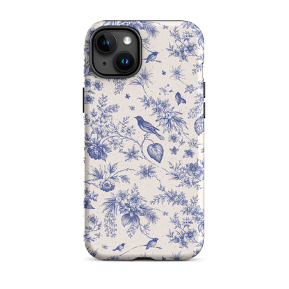 Elegant Blue Toile iPhone Case