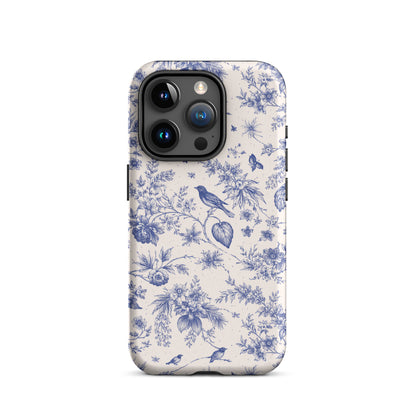 Elegant Blue Toile iPhone Case