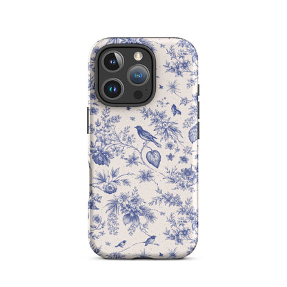 Elegant Blue Toile iPhone Case