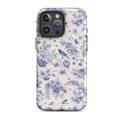 Elegant Blue Toile iPhone Case
