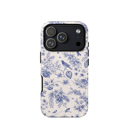 Elegant Blue Toile iPhone Case