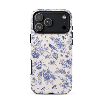 Elegant Blue Toile iPhone Case
