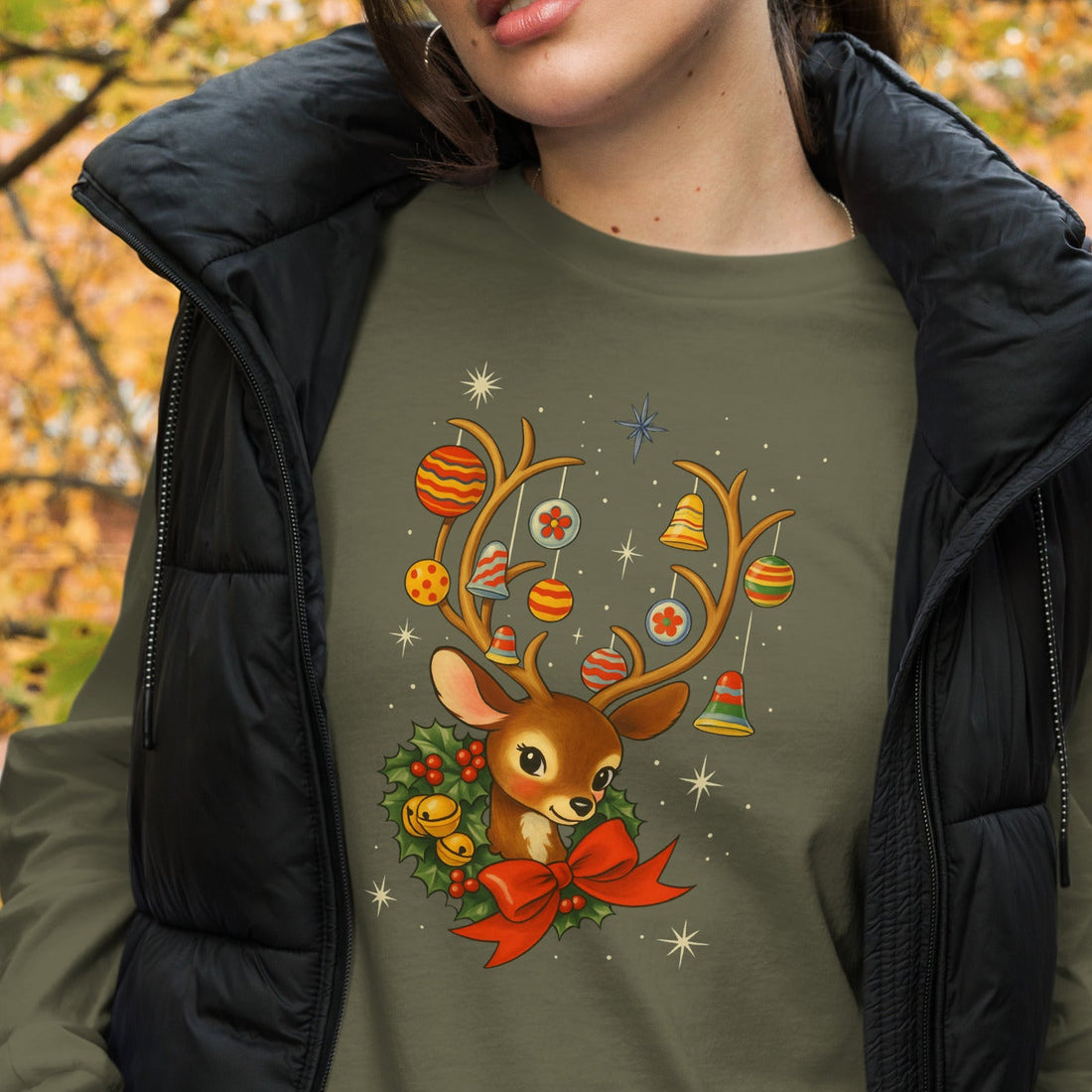Vintage Retro Christmas Reindeer Shirt