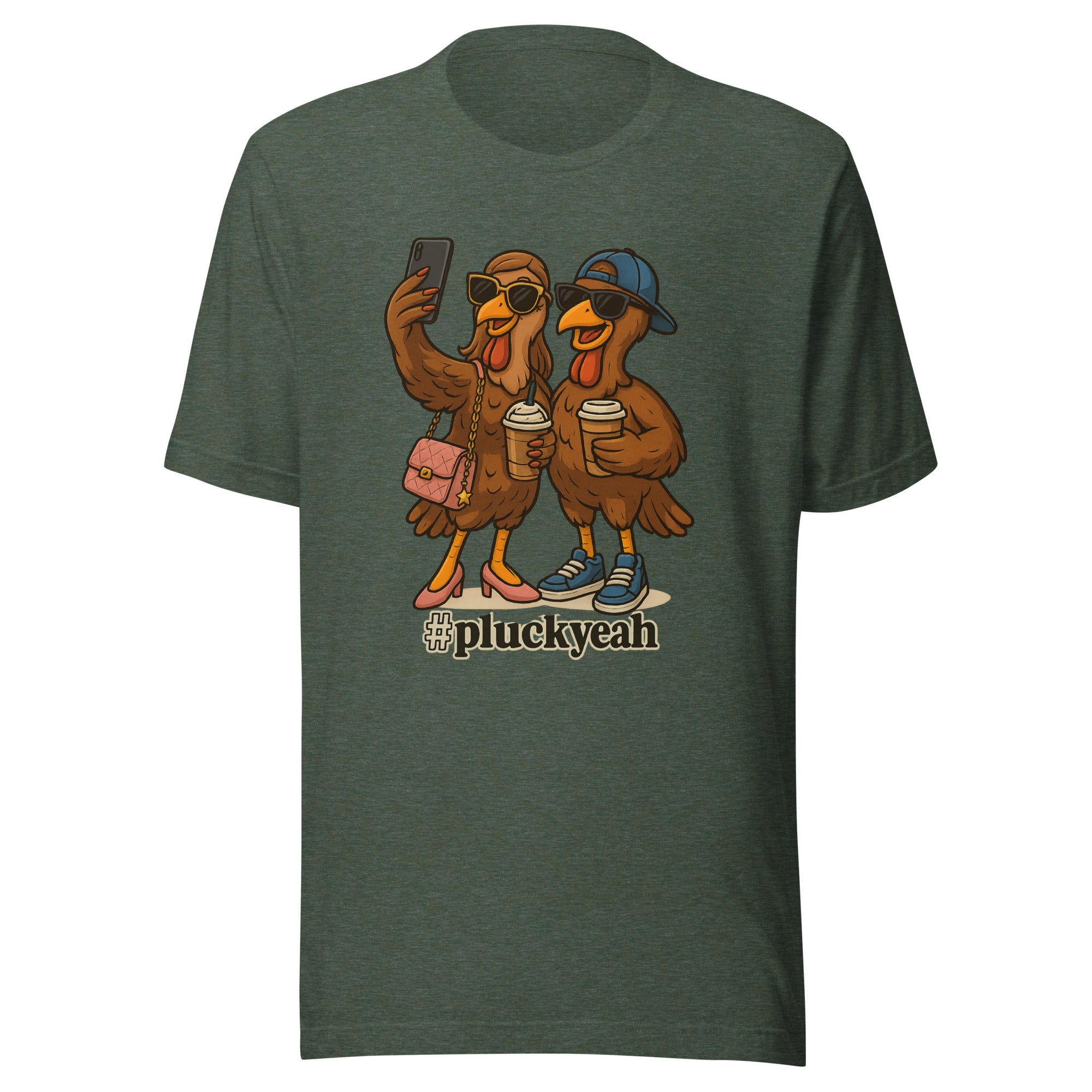 Couples Thanksgiving T-Shirt, Turkey Selfie Hashtag pluck-yeah