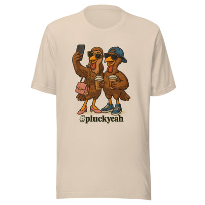 Couples Thanksgiving T-Shirt, Turkey Selfie Hashtag pluck-yeah