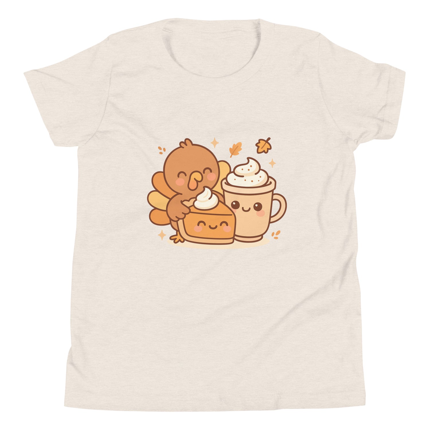 Cute Thanksgiving Shirt Kids Youth, Pumpkin Pie Latte Turkey Tee, Pastel Turkey Shirt Girls Boys, Adorable Turkey Day Gift Fall Outfit
