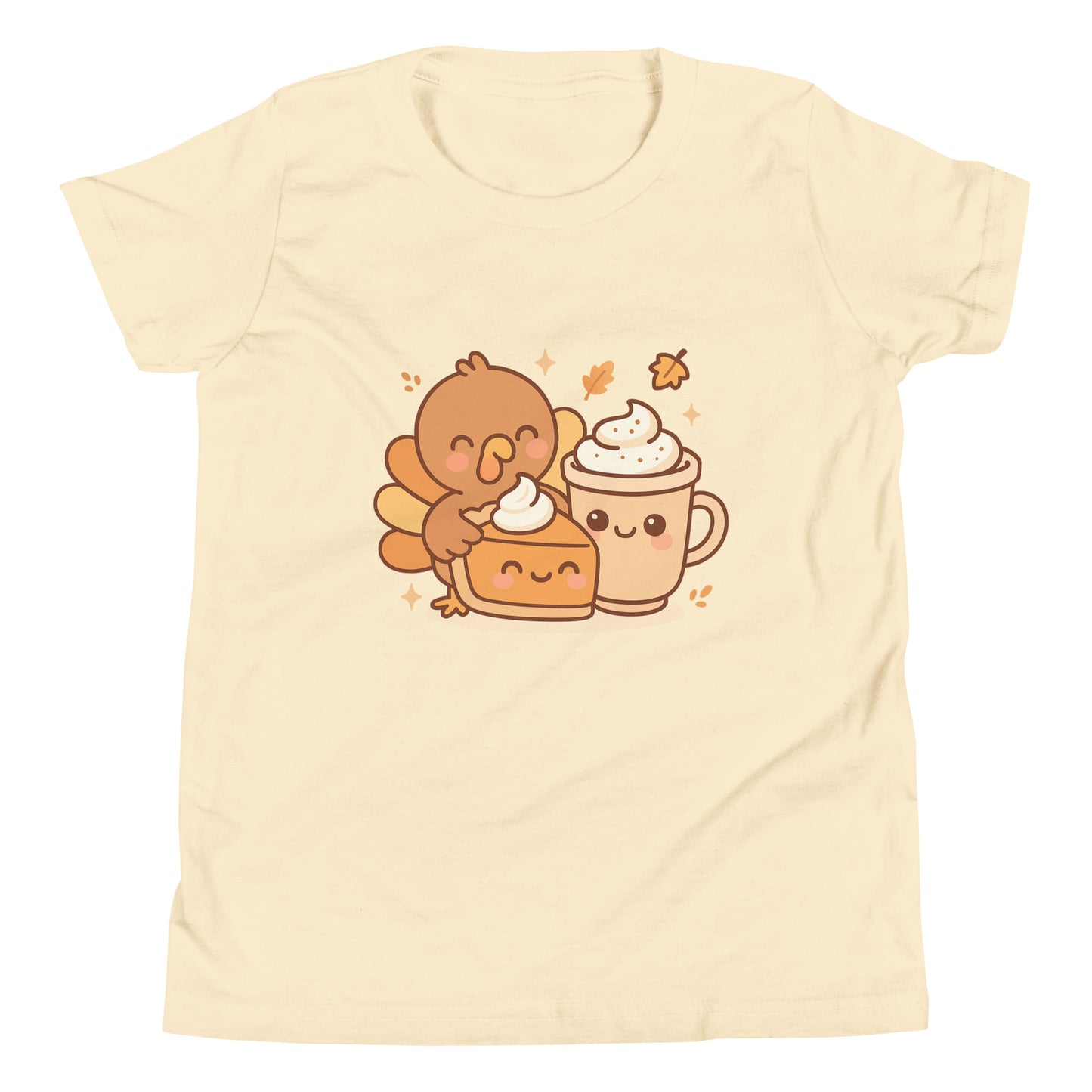 Cute Thanksgiving Shirt Kids Youth, Pumpkin Pie Latte Turkey Tee, Pastel Turkey Shirt Girls Boys, Adorable Turkey Day Gift Fall Outfit